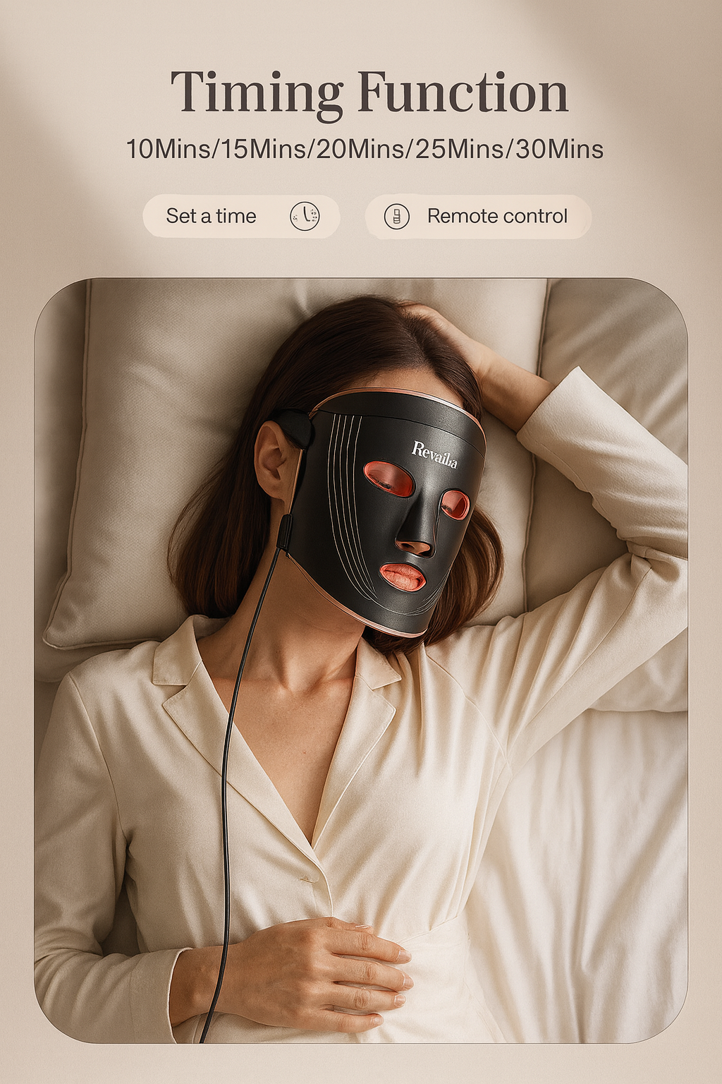 Revaila™ RadiantLift LED Anti-Aging Mask - 630nm Red & 830nm Near-Infrated Therapy