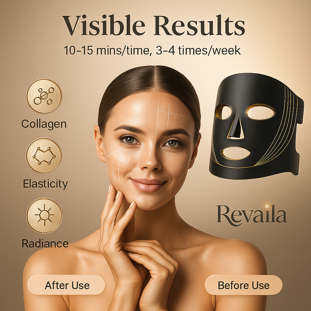 Revaila™ RadiantLift LED Anti-Aging Mask - 630nm Red & 830nm Near-Infrated Therapy